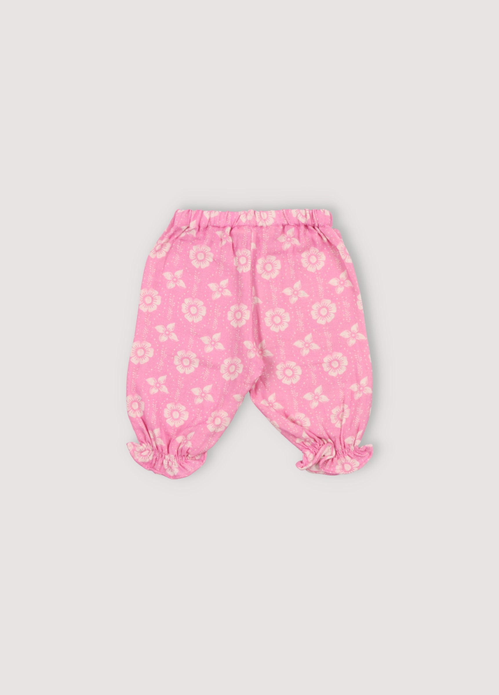 Baby Girls Pink Cotton Trousers