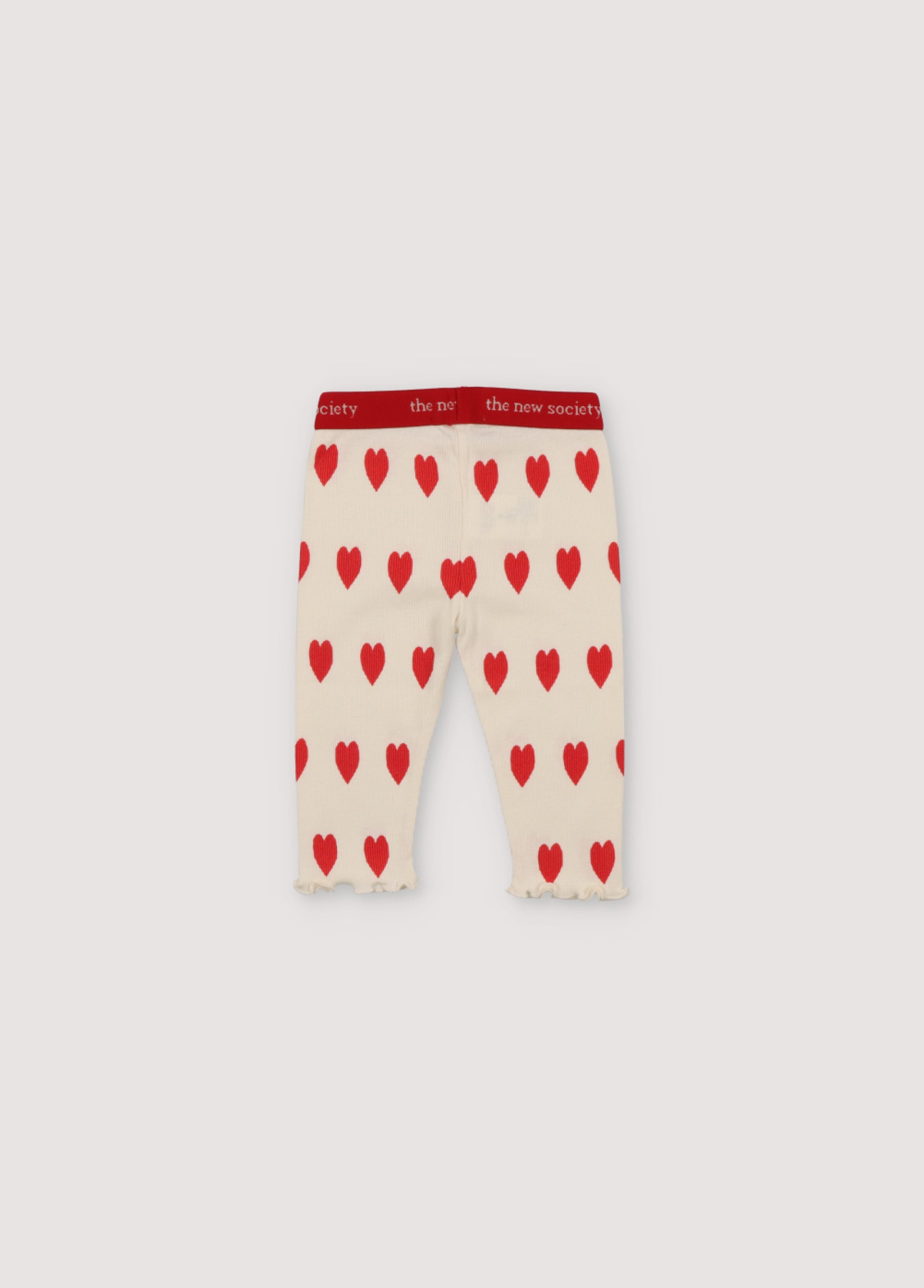 Baby Girls Cream Heart Cotton Leggings