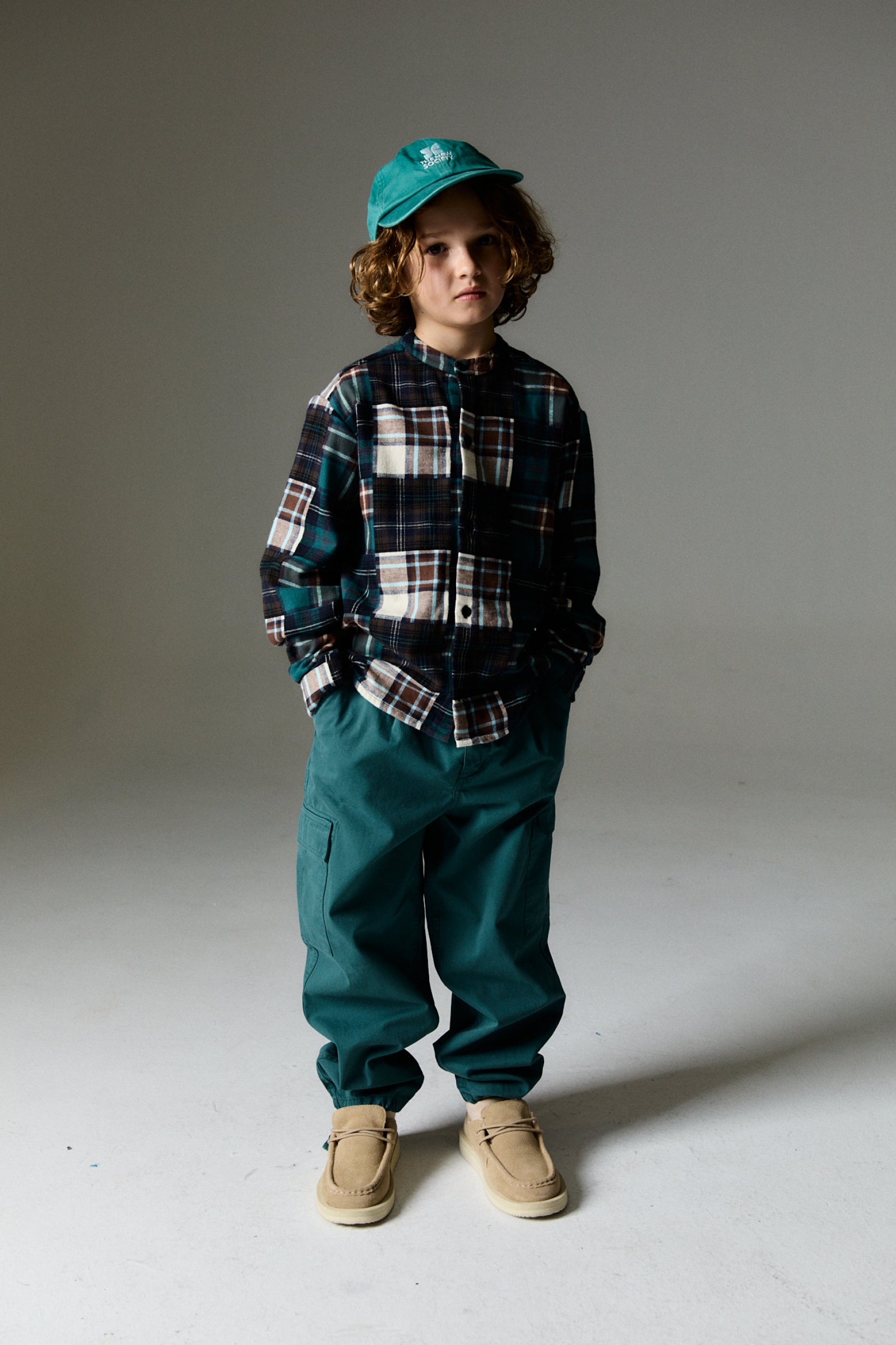 Boys Green Cotton Trousers