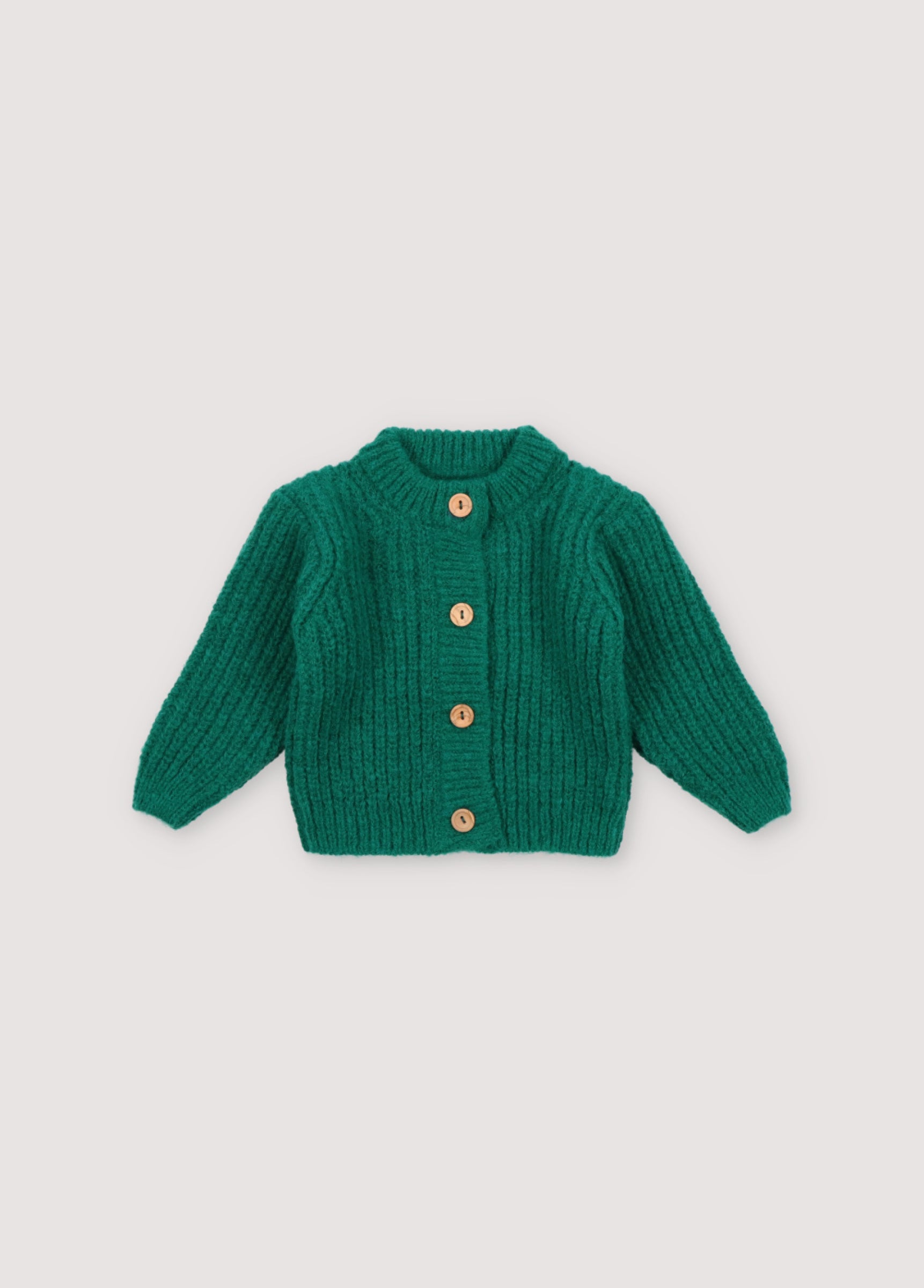 Baby Boys & Girls Green Wool Cardigan