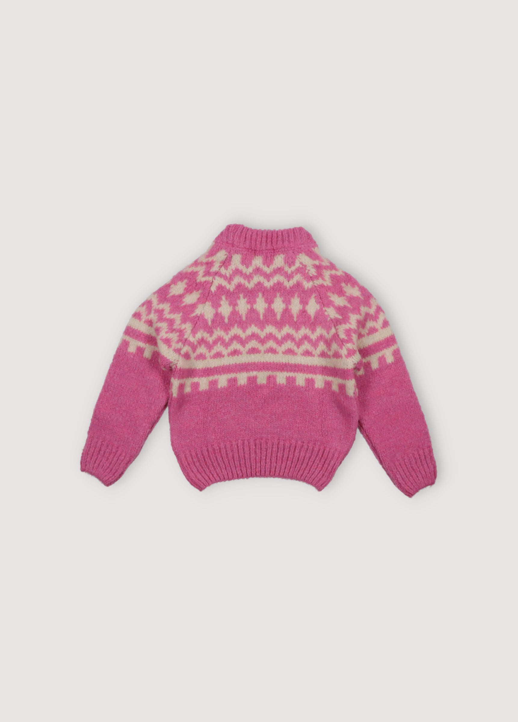 Girls Pink Jacquard Sweater