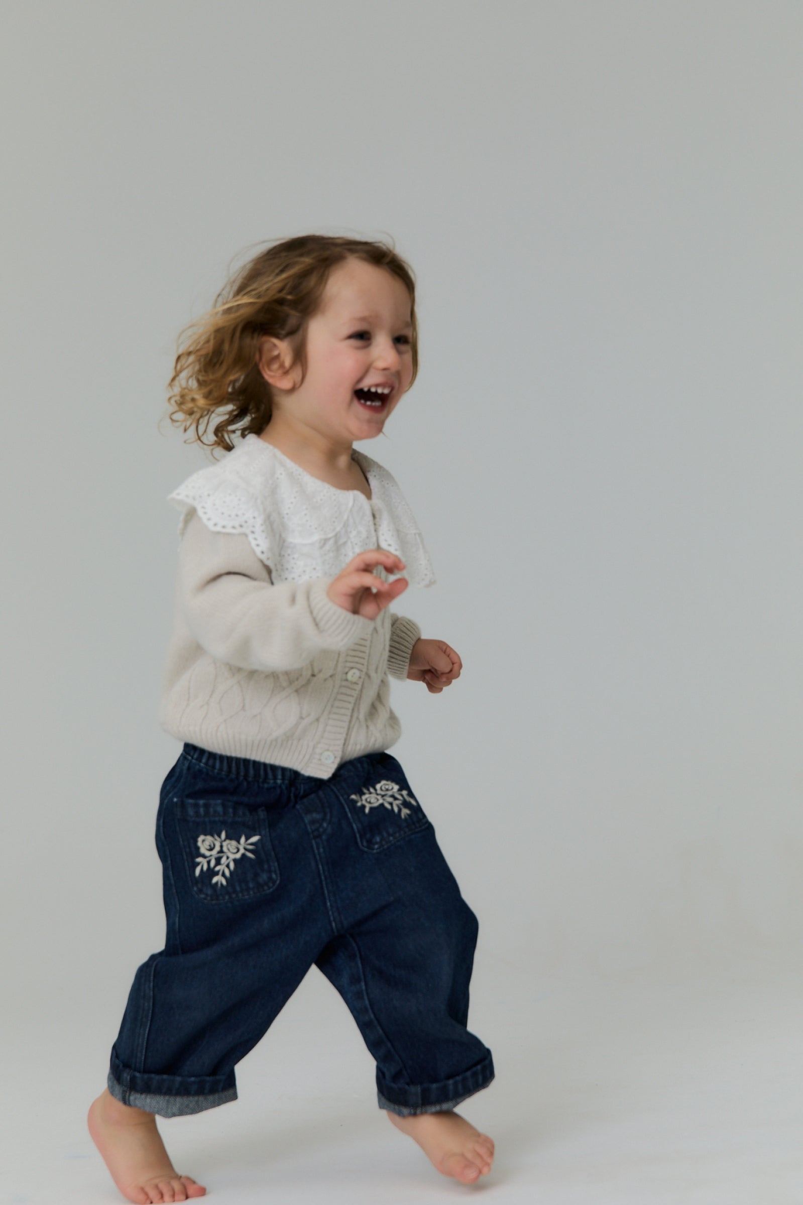 Baby Girls Blue Denim Trousers