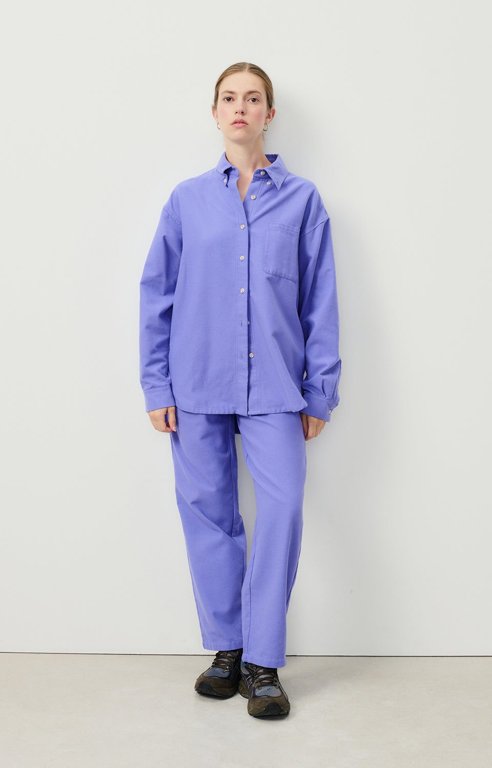 Women Blue Cotton Shirt