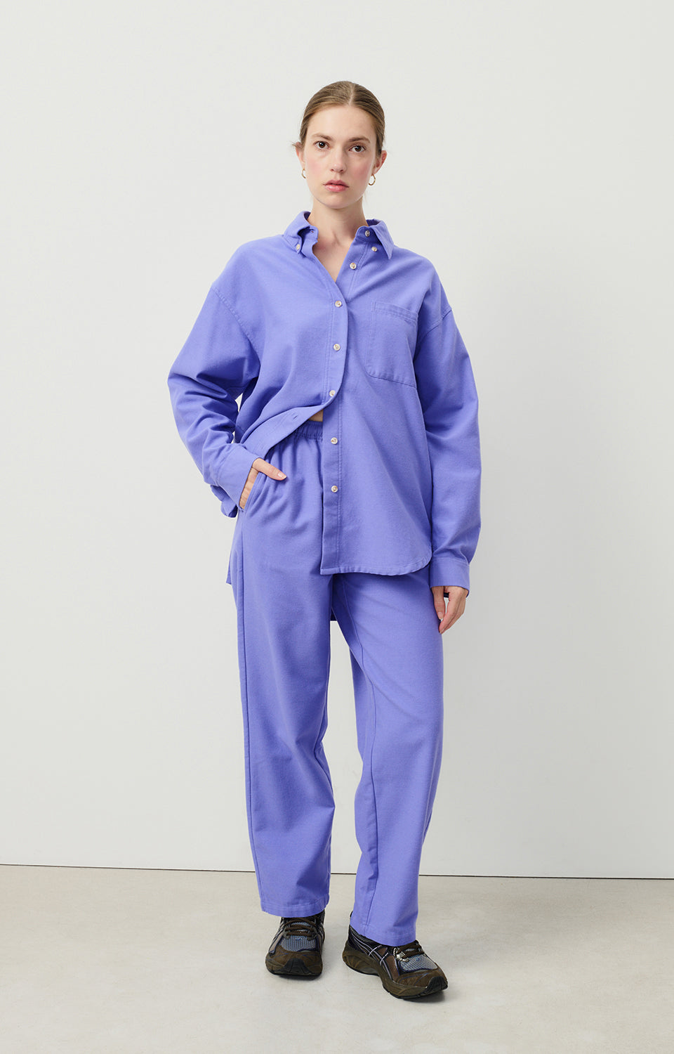 Women Blue Cotton Shirt