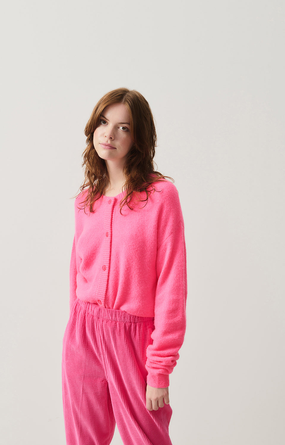 Women Pink Knit Cardigan