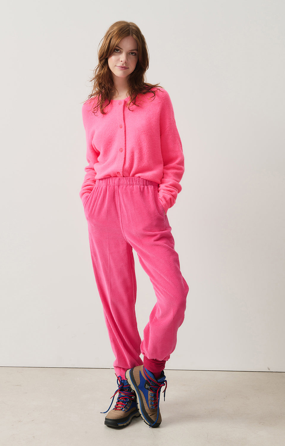 Women Pink Knit Cardigan