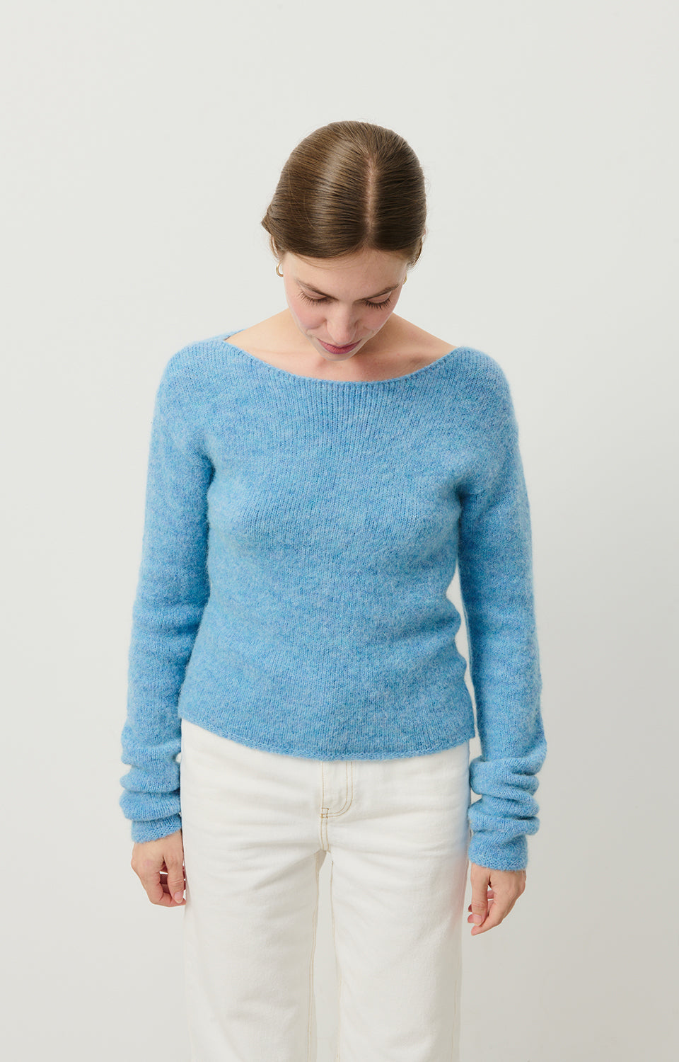 Women Blue Knit Sweater