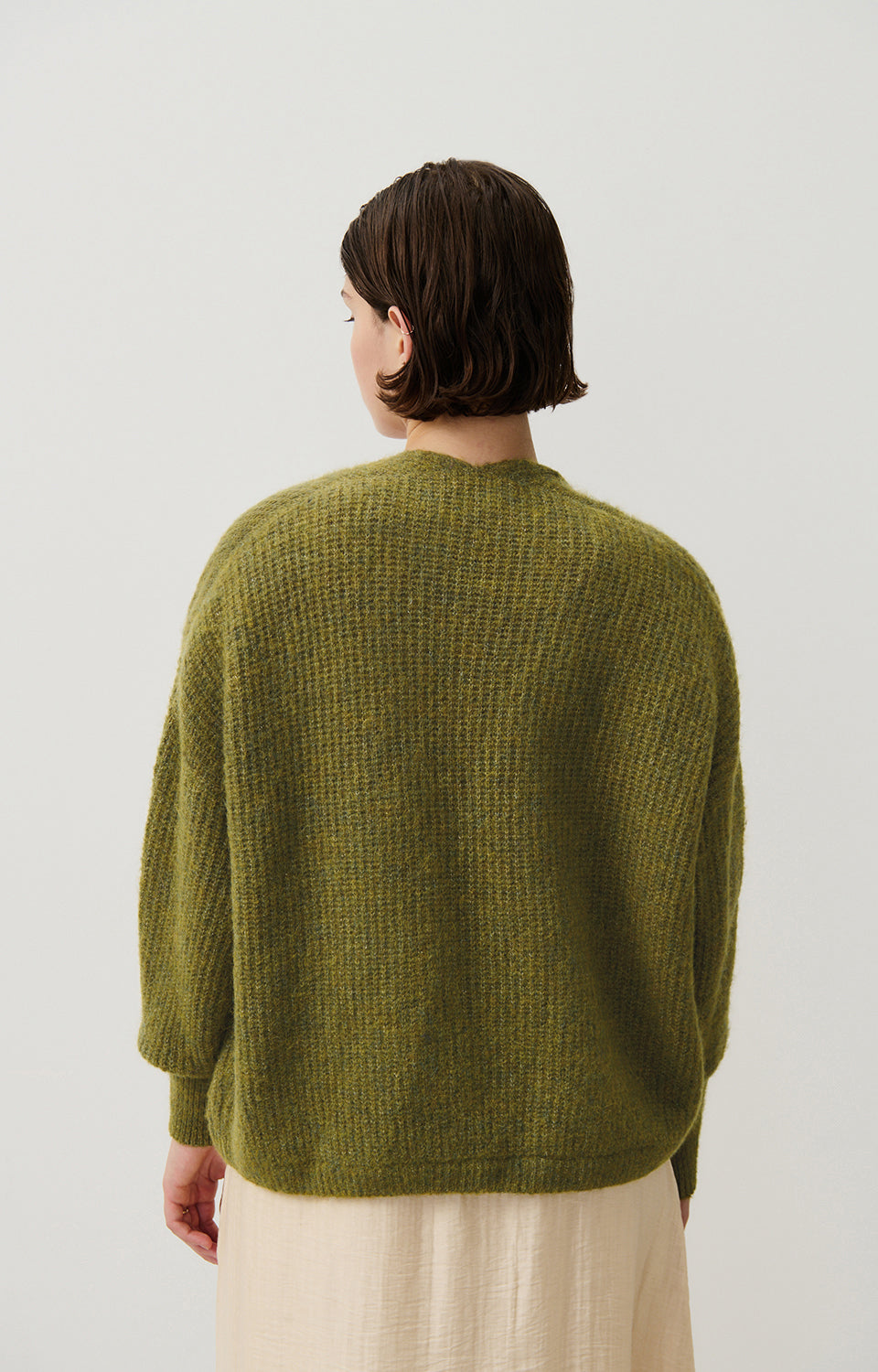 Women Green Knit Cardigan