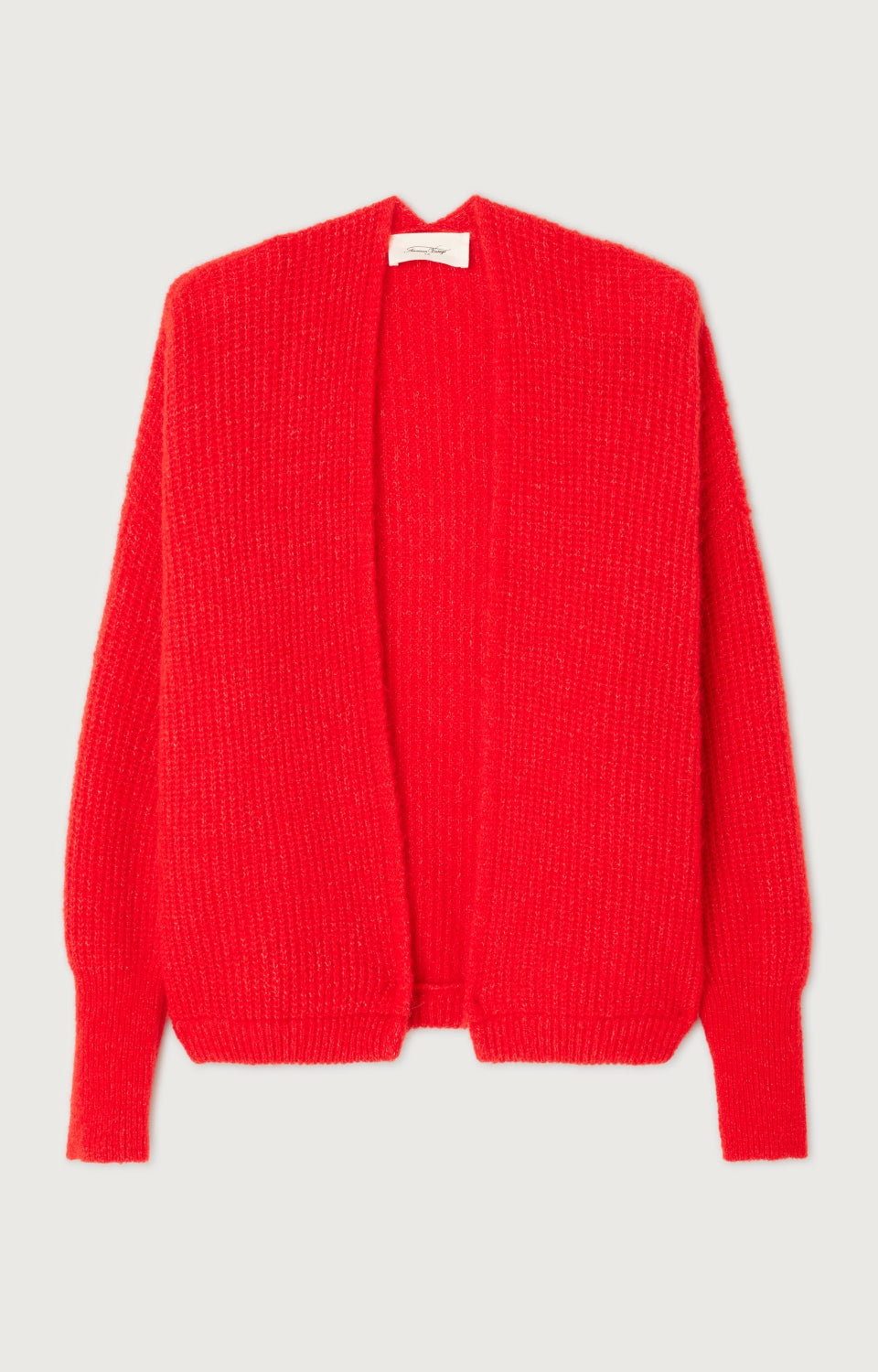 Women Red Knit Cardigan