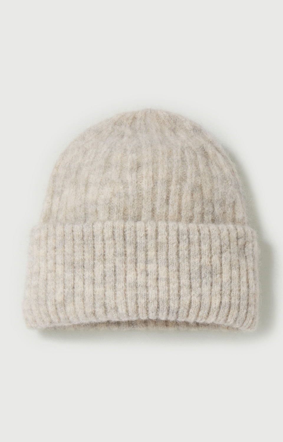 Women Beige Grey Knit Hat