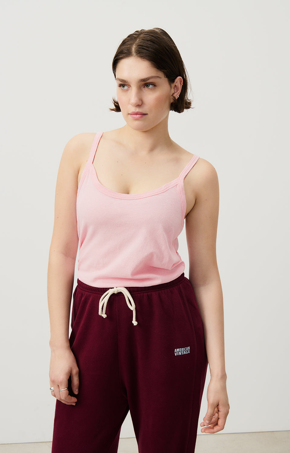 Women Pink Strap Cotton Vest
