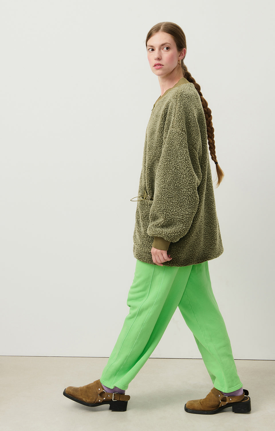 Women Green Zip-Up Jacket