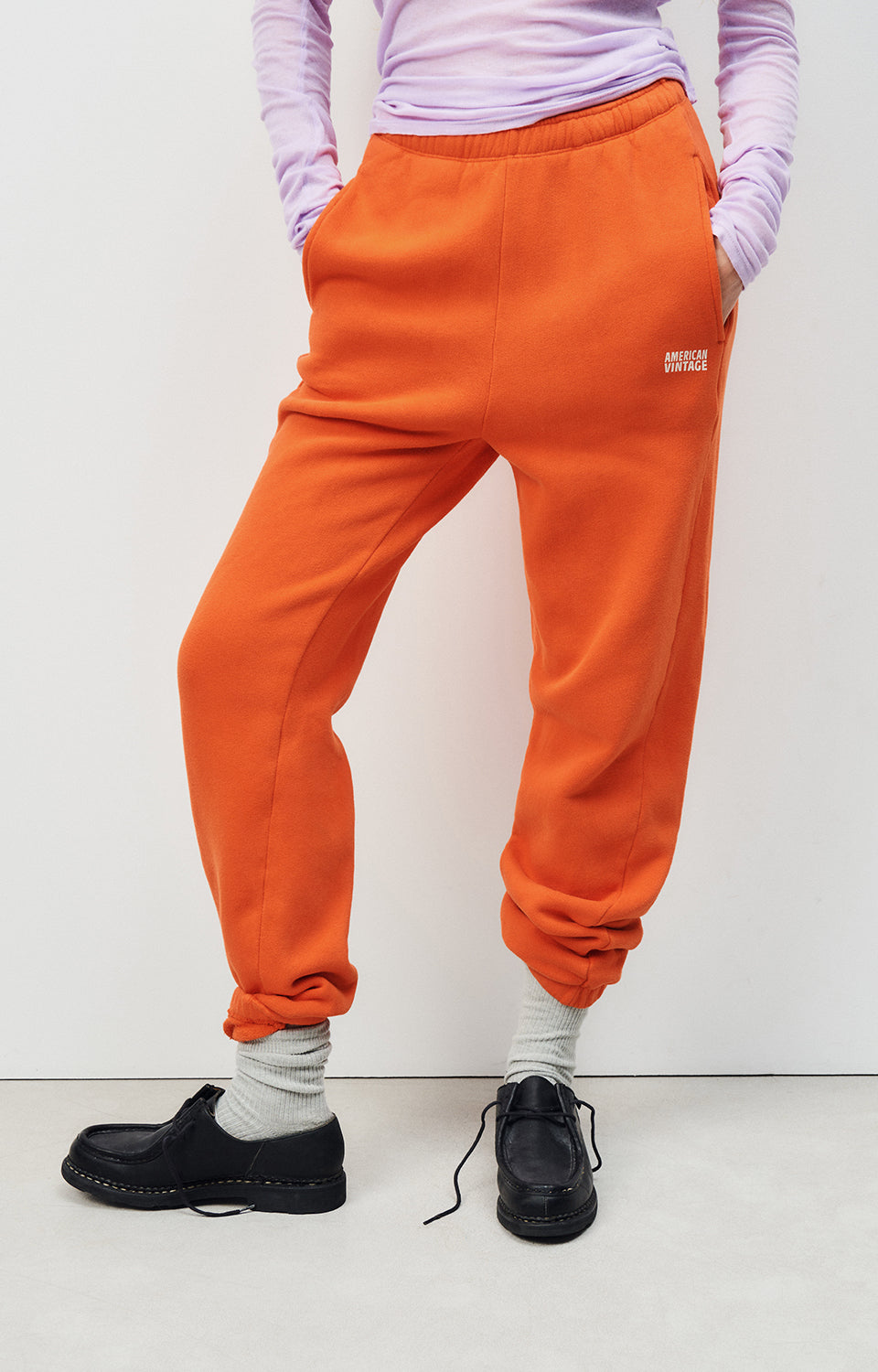 Women Fluo Orange Cotton Trousers