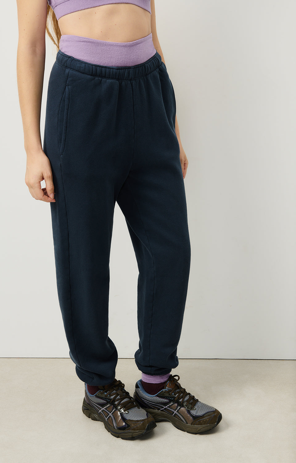 Women Navy Cotton Trousers