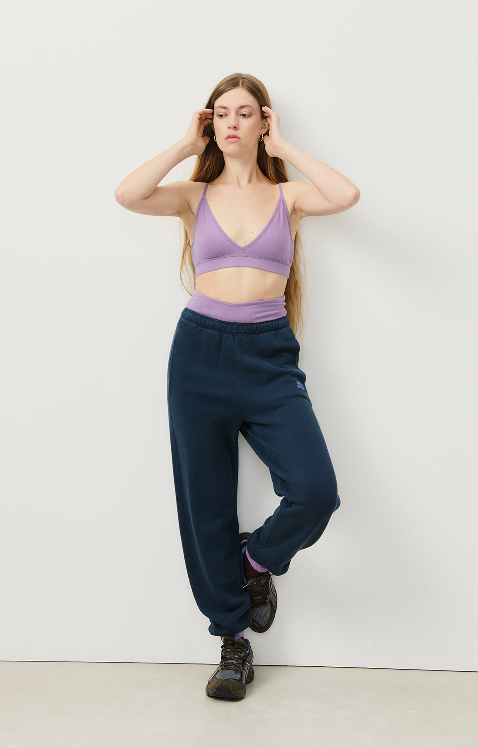 Women Navy Cotton Trousers