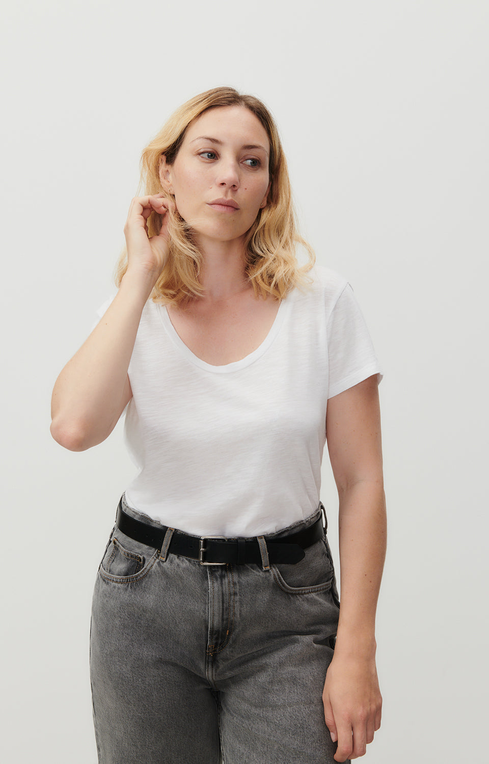 Women White Cotton T-Shirt