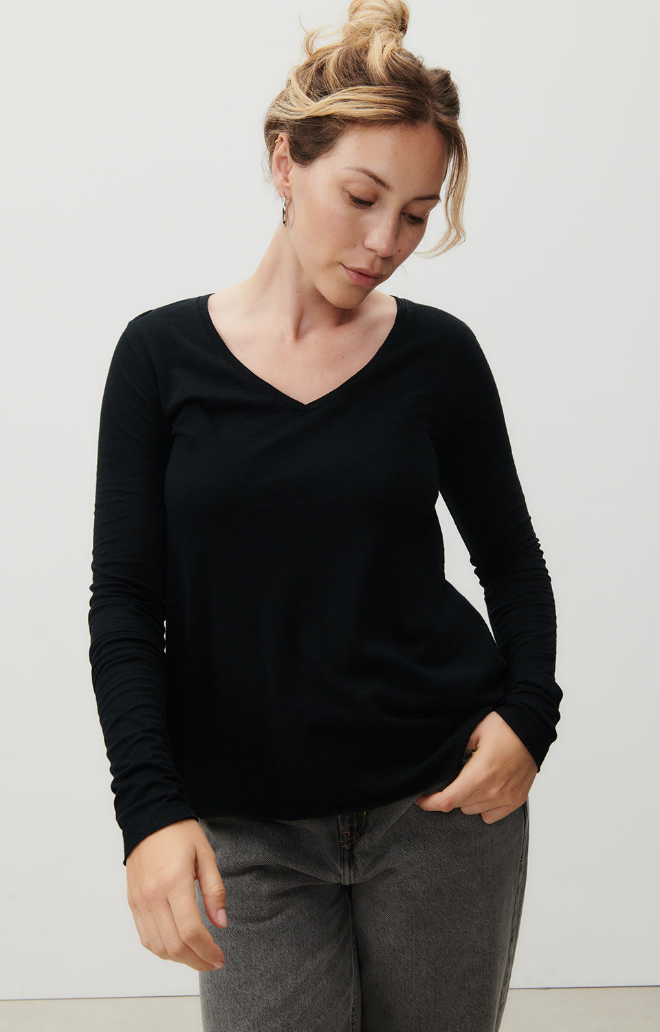 Women Black Cotton T-Shirt