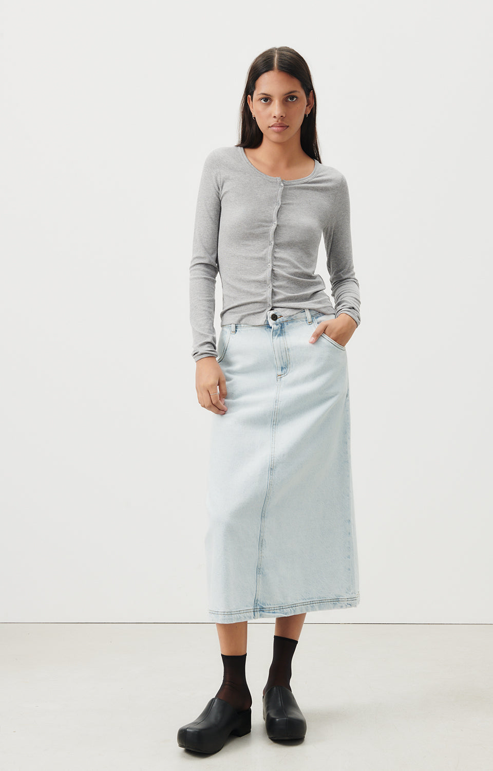 Women Light Blue Denim Skirt