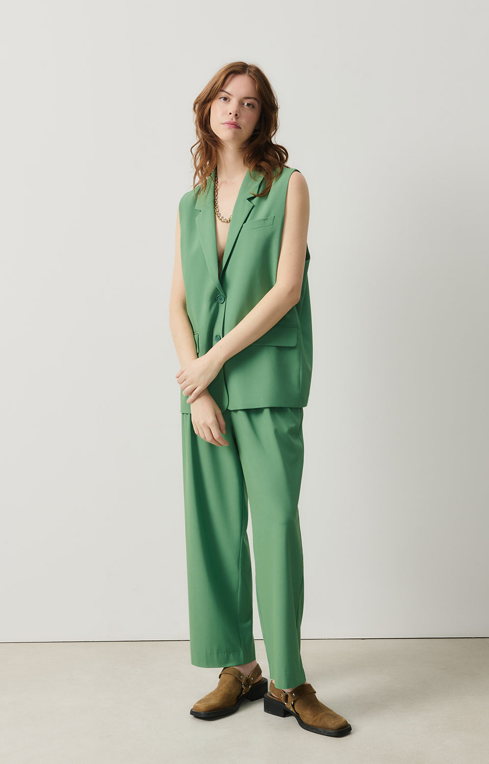 Women Green Trousers