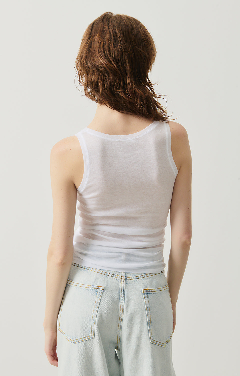Women White Cotton Vest