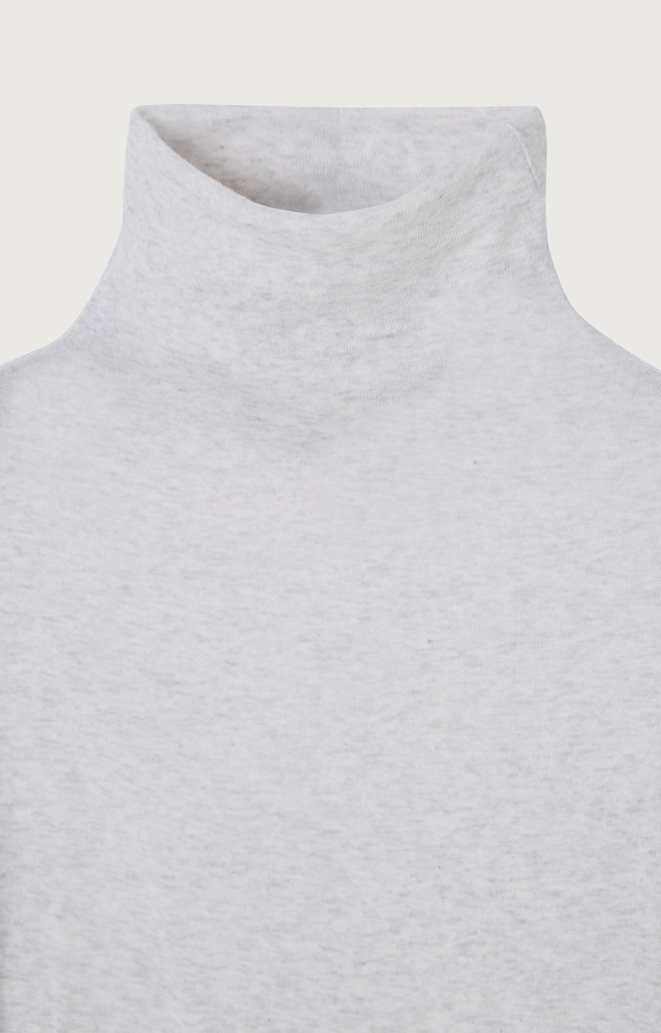 Women Light Grey Cotton High Neck T-Shirt