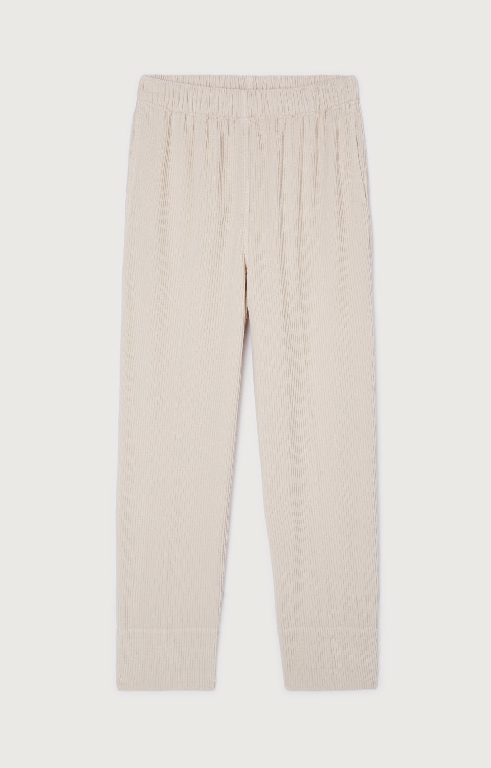 Women White Corduroy Trousers