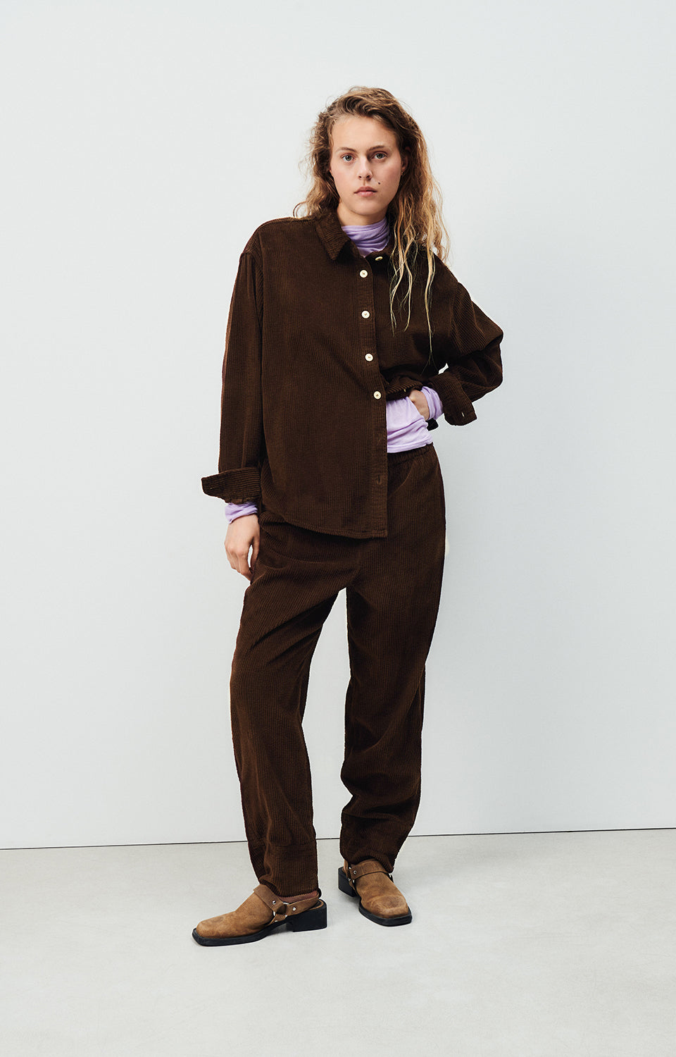 Women Brown Corduroy Trousers