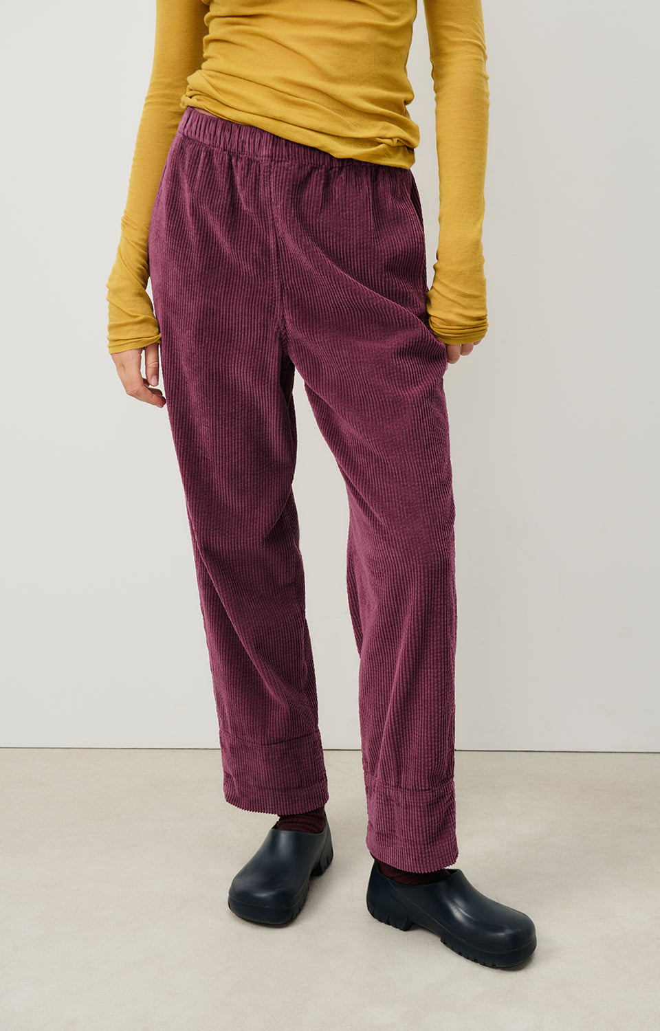 Women Purple Corduroy Trousers