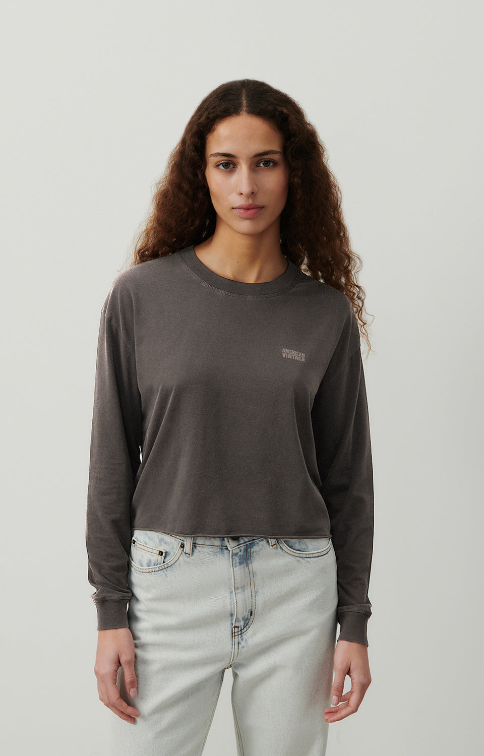 Women Dark Grey Cotton T-Shirt