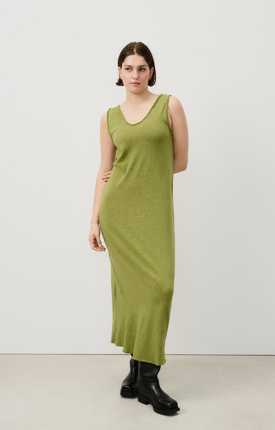 Women Green Cotton Dress