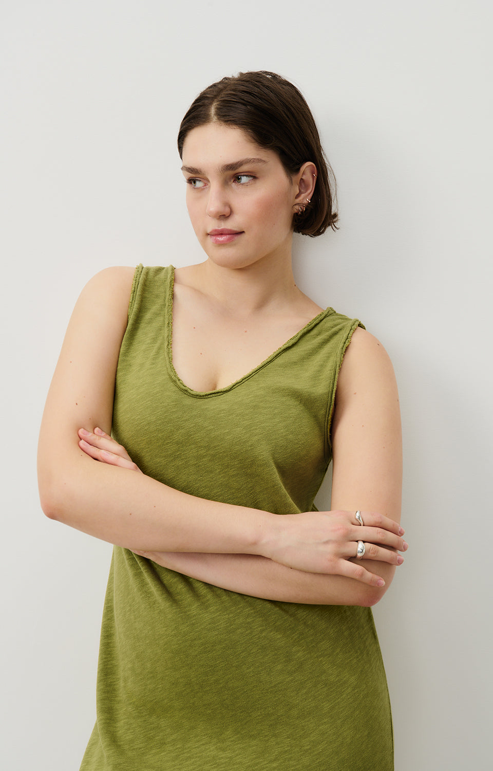 Women Green Cotton Dress