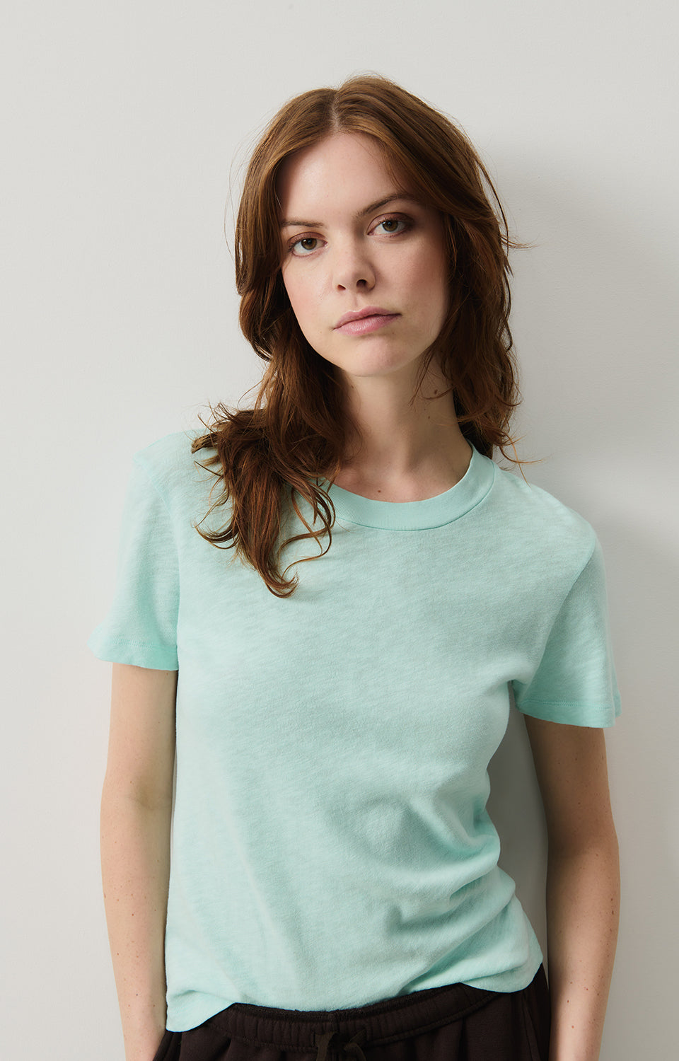 Women Ice Blue Cotton T-Shirt