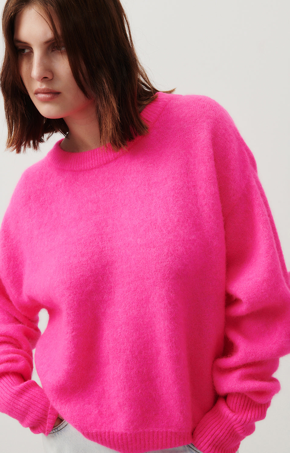 Women Fluo Pink Knit Sweater