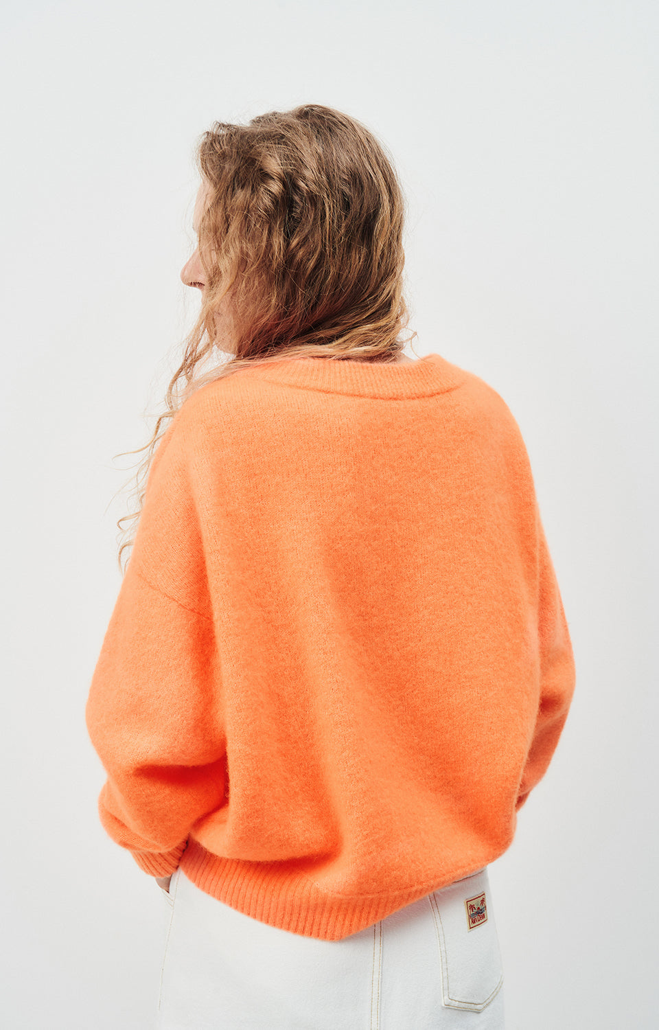 Women Orange Knit Sweater