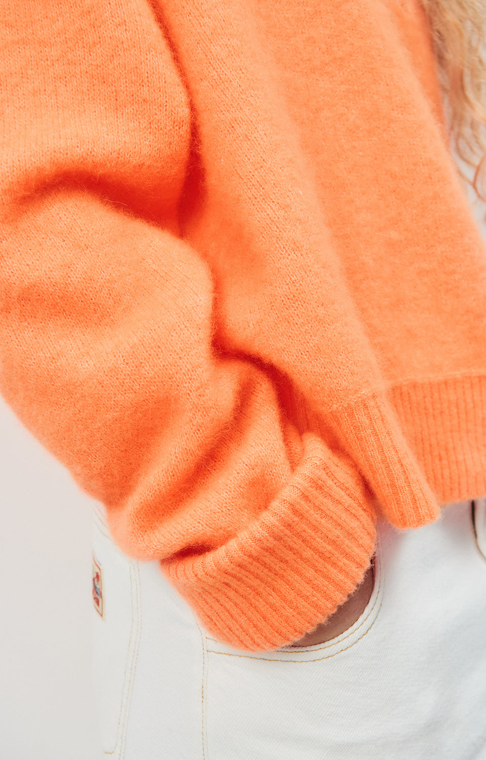 Women Orange Knit Sweater