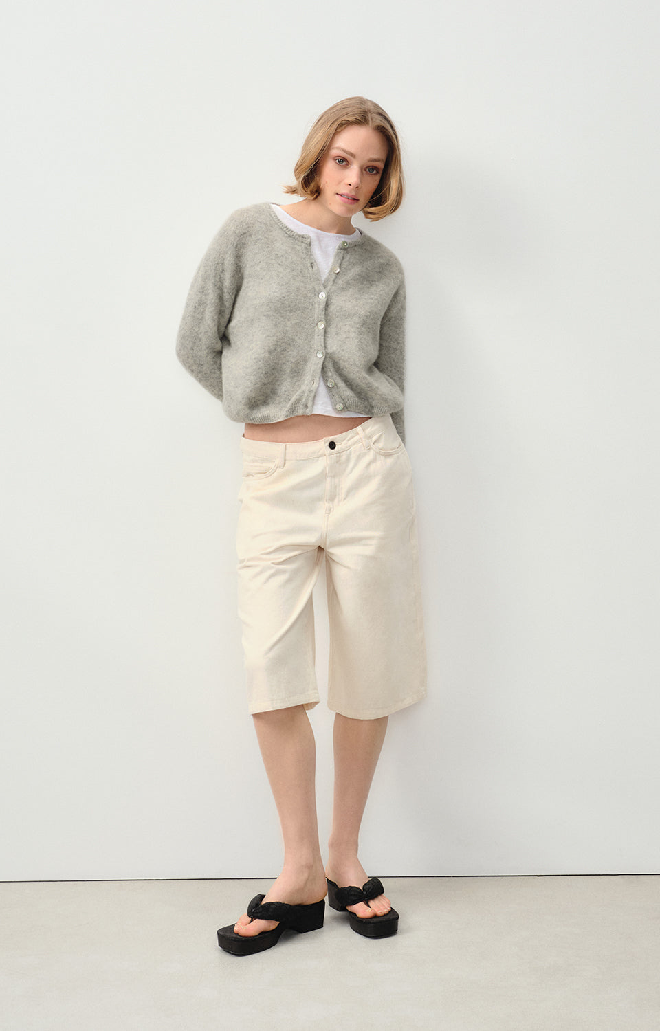 Women Grey Knit Cardigan