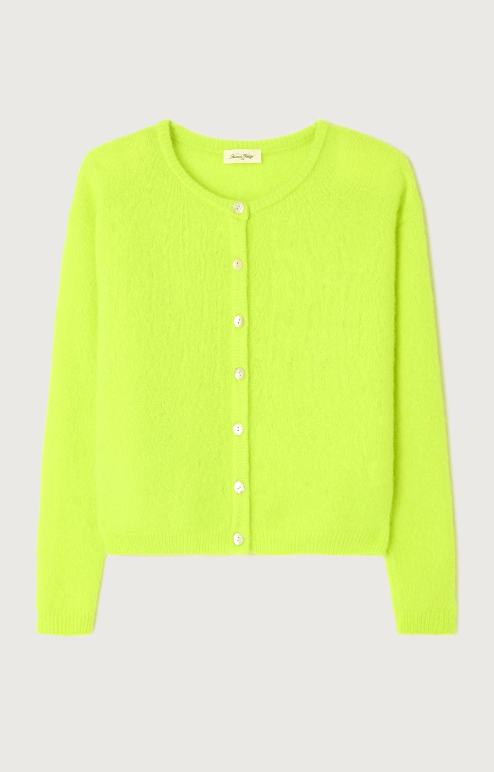 Women Fluo Green Knit Cardigan