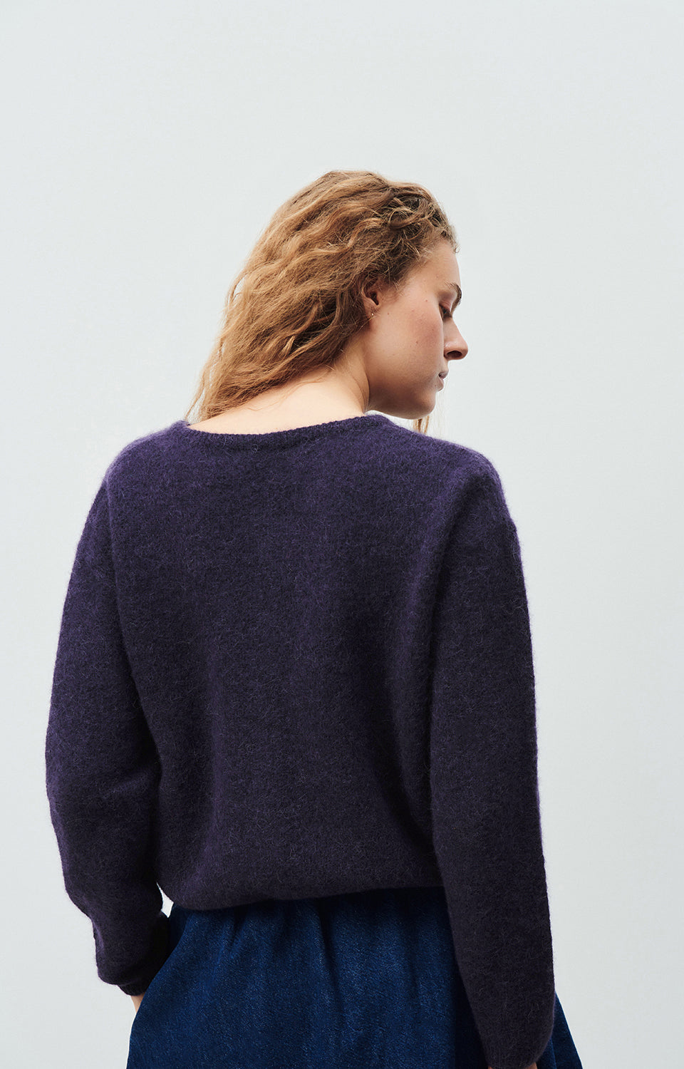 Women Navy Knit Cardigan
