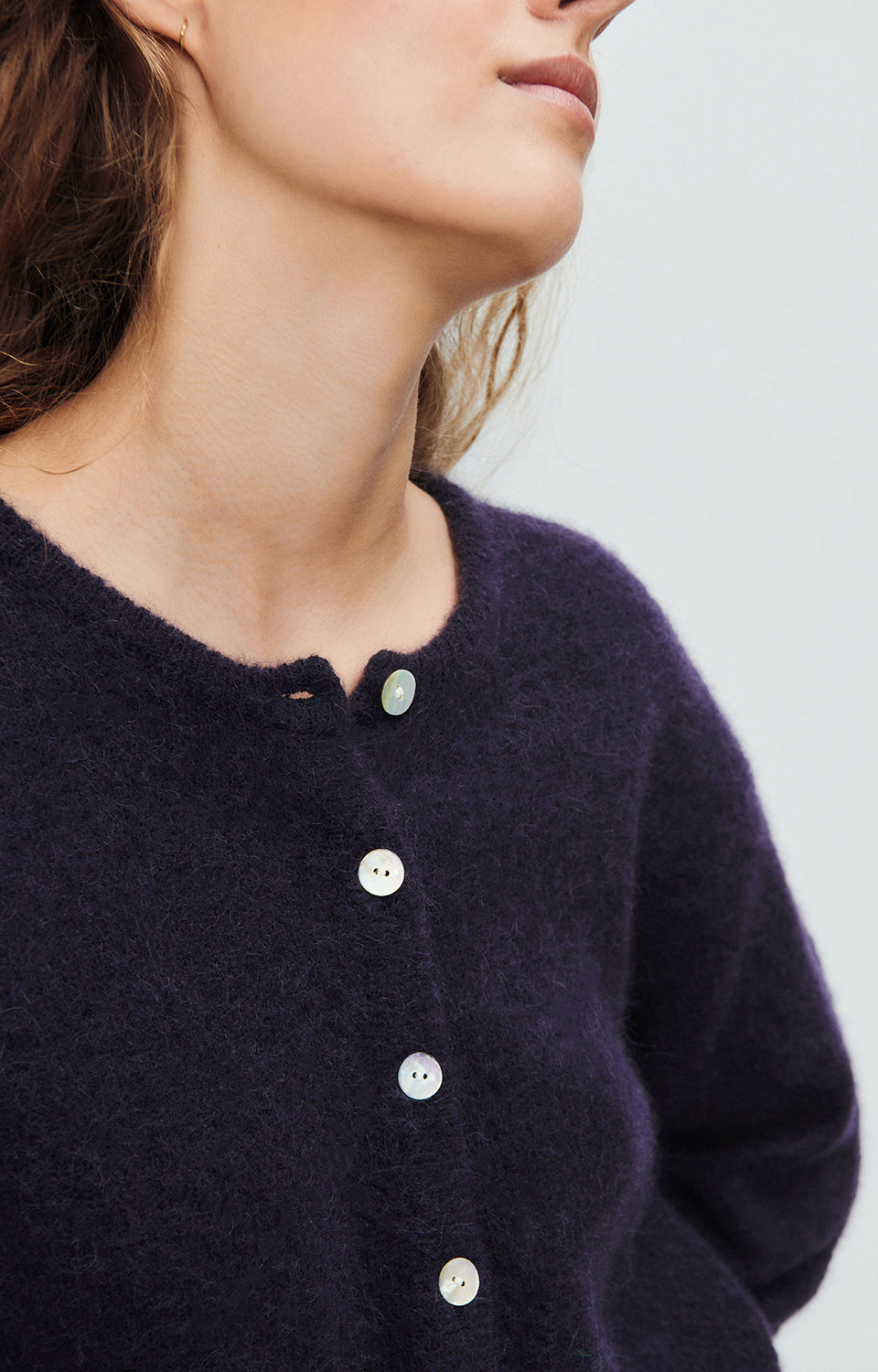 Women Navy Knit Cardigan