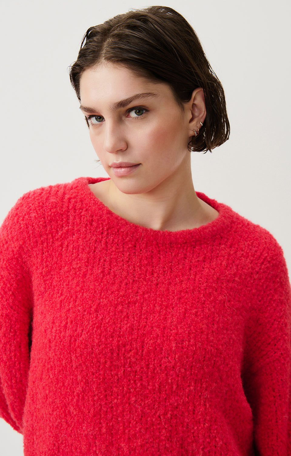 Women Red Knit Sweater