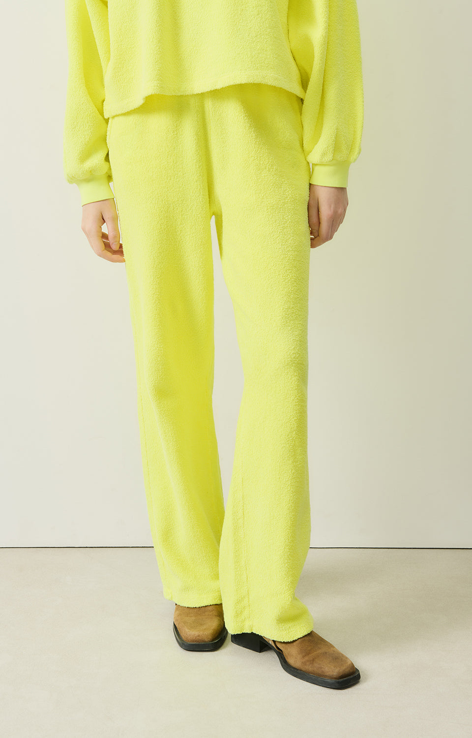 Women Fluo Yellow Cotton Trousers