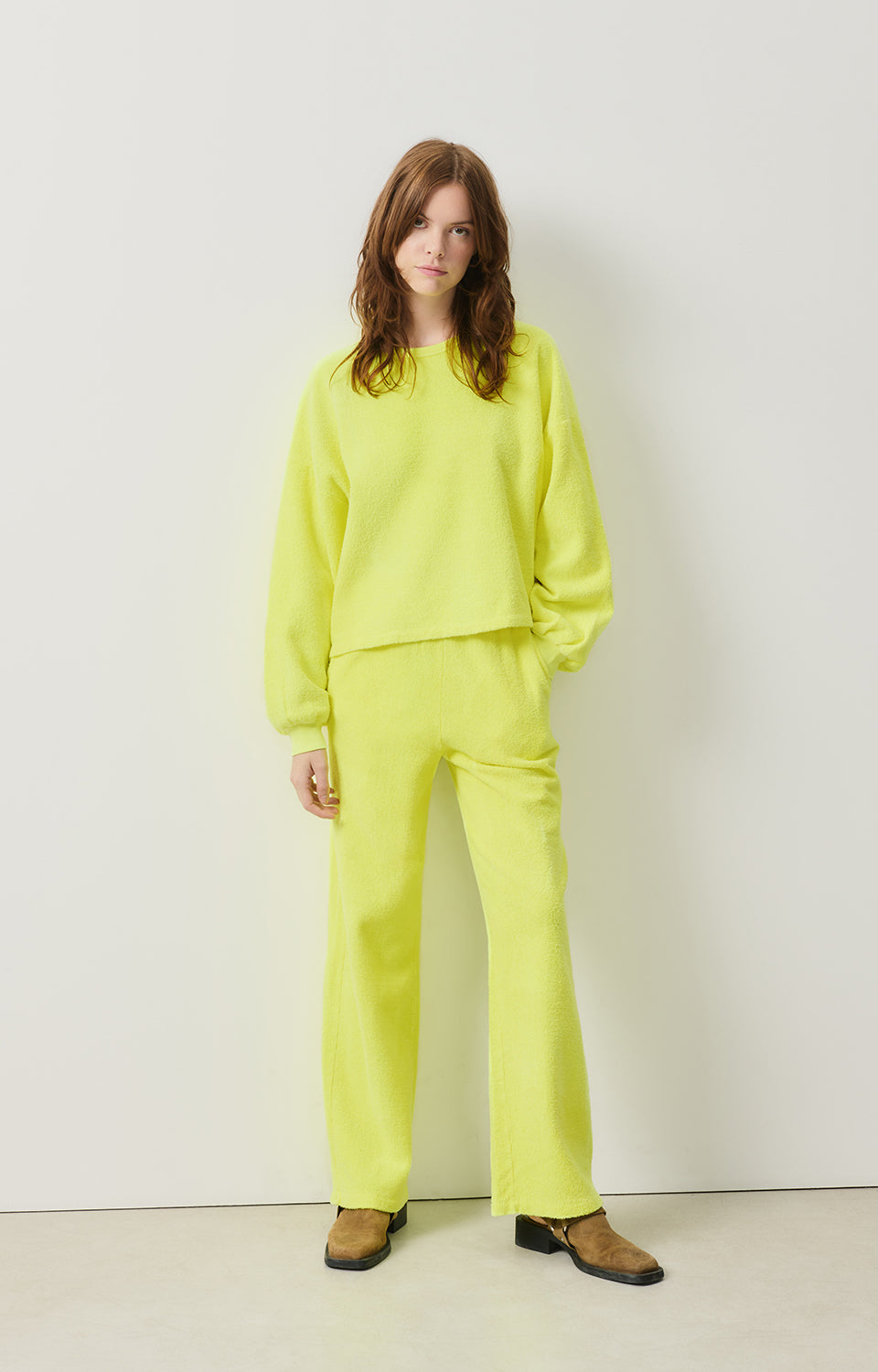 Women Fluo Yellow Cotton Trousers