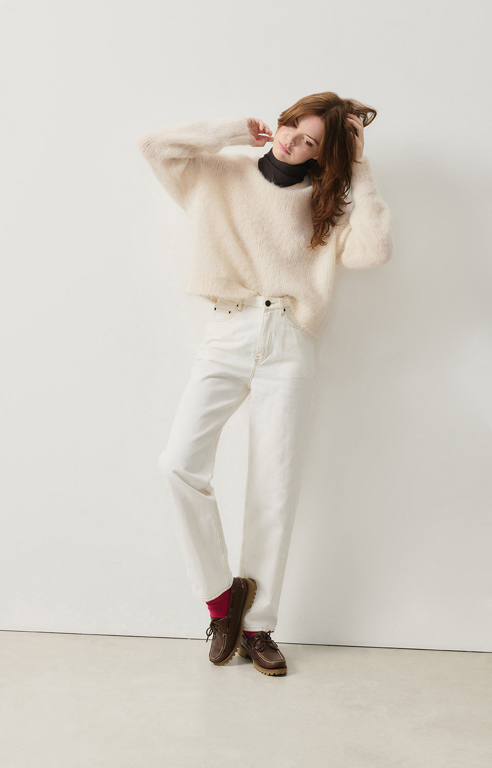 Women White Alpaga Sweater