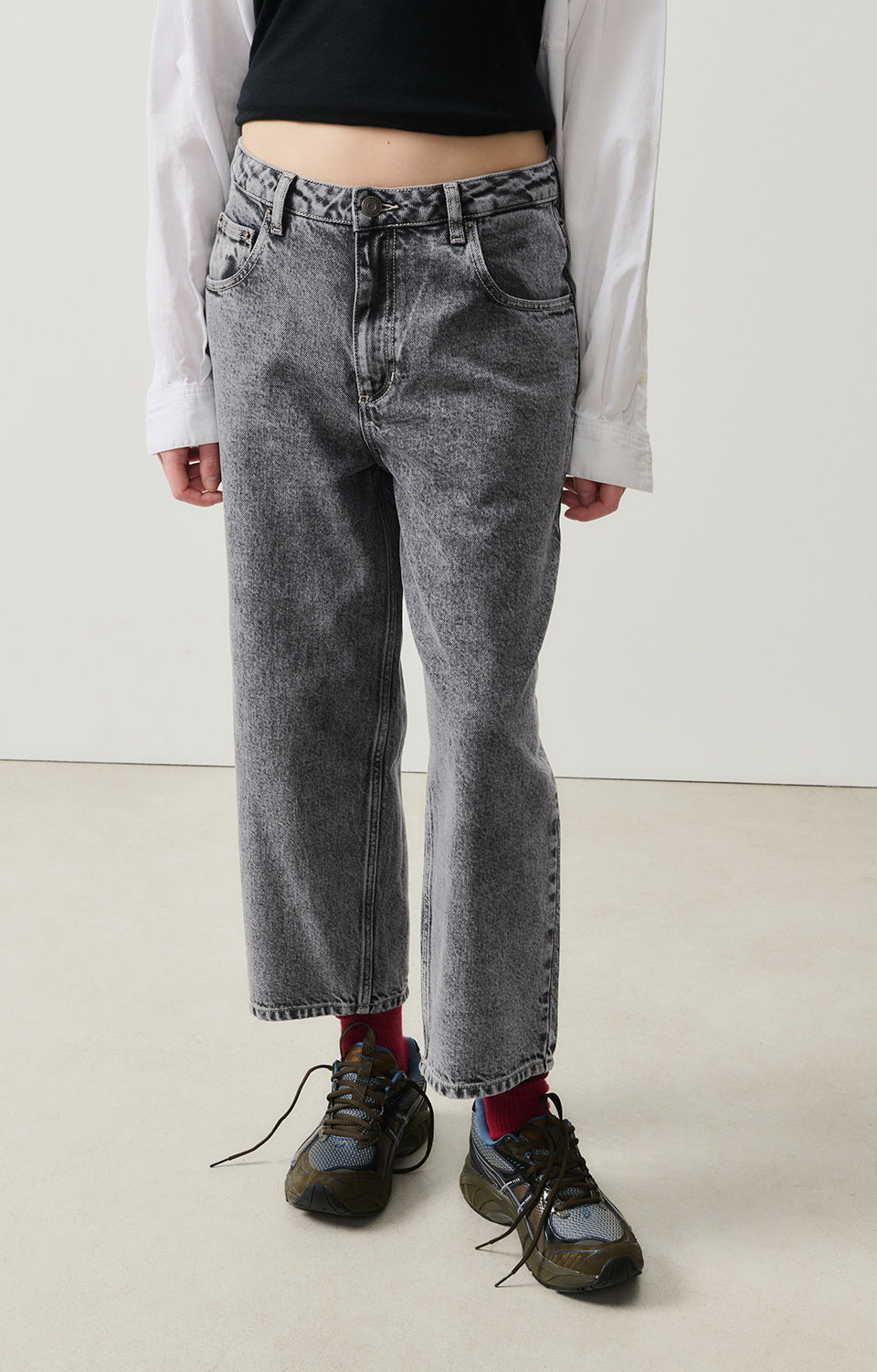 Women Grey Denim Trousers
