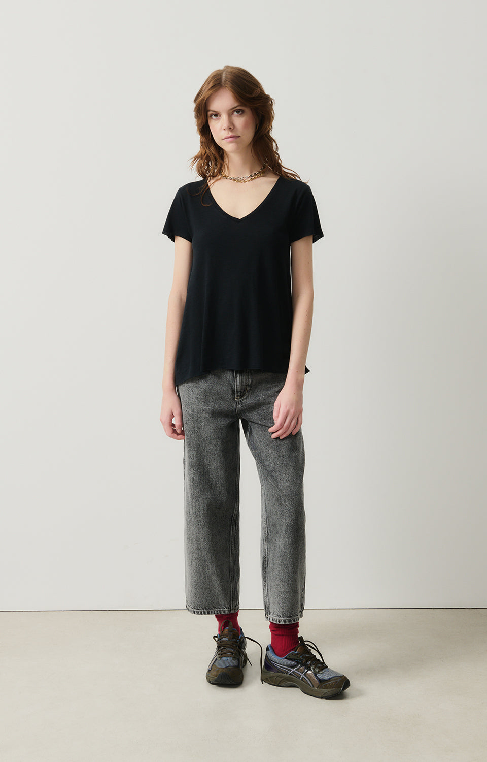 Women Grey Denim Trousers