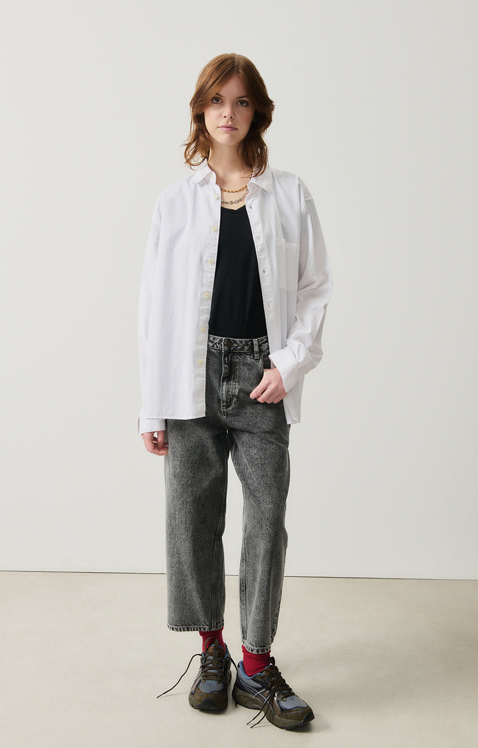 Women Grey Denim Trousers