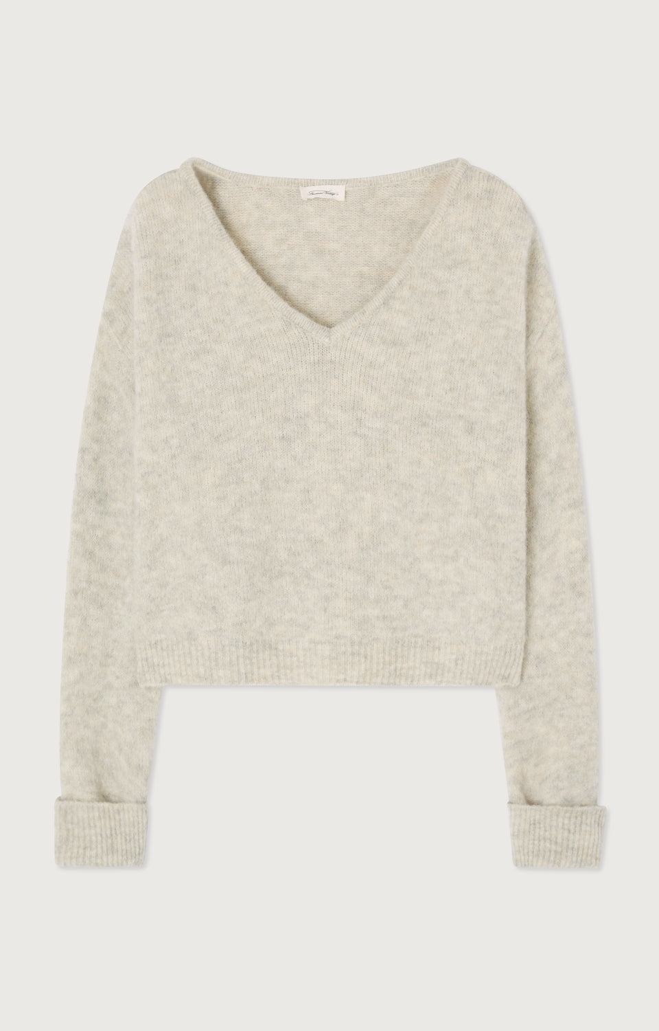 Women Beige Grey Knit Sweater