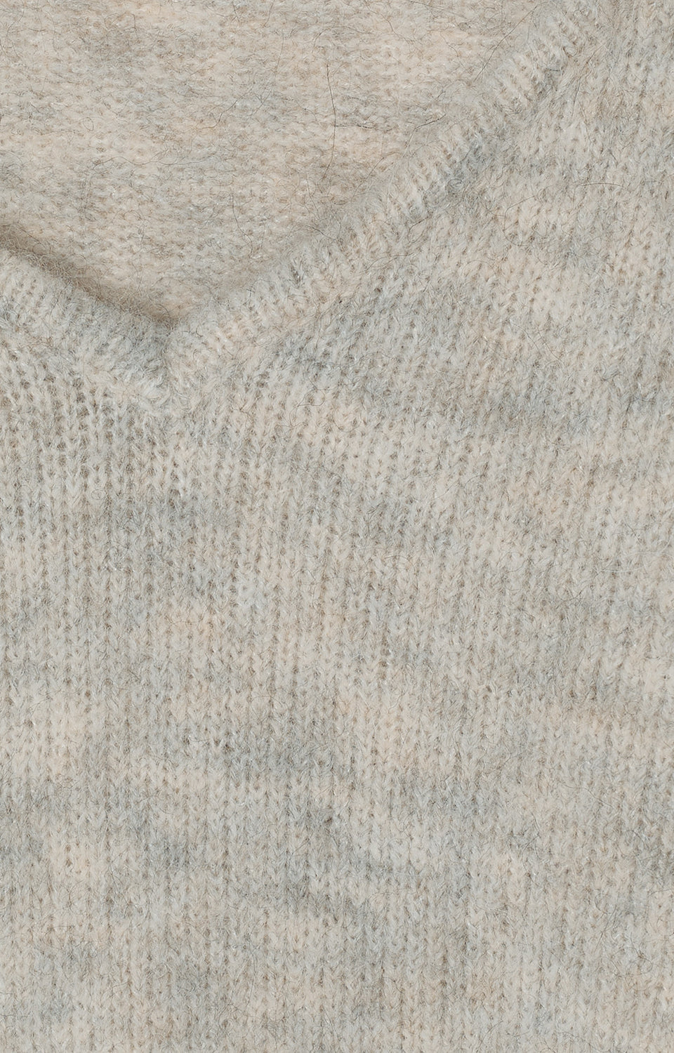 Women Beige Grey Knit Sweater