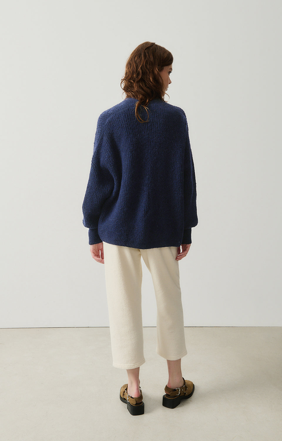 Women Navy Knit Cardigan