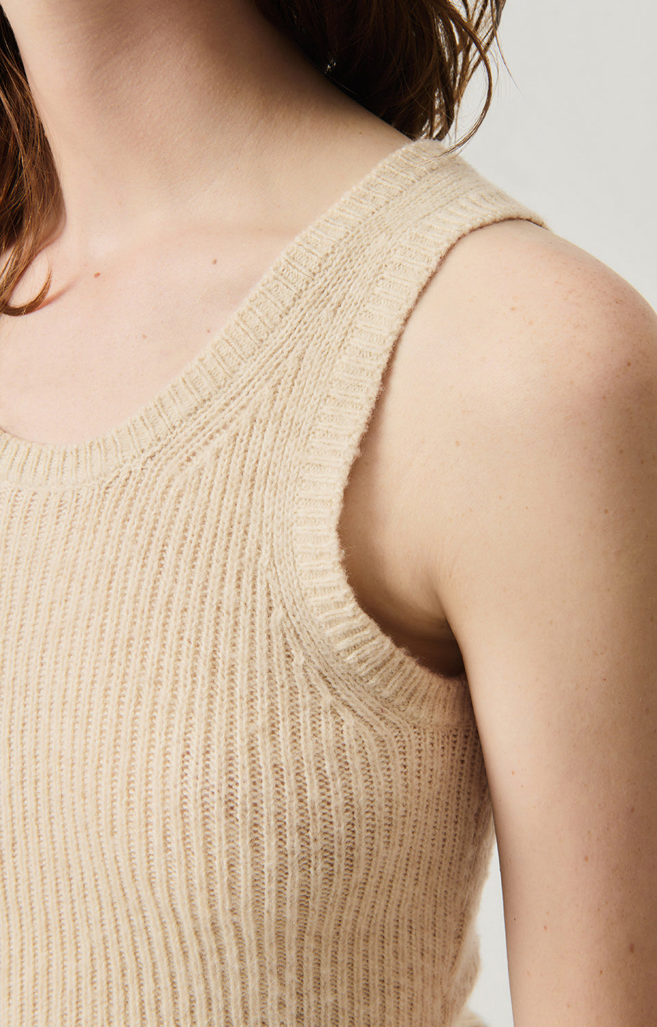 Women Beige Knit Vest